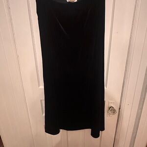 Size 18 black velvet vintage maxi skirt Made in U.S.A